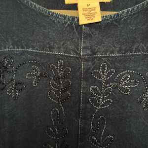 Never worn, blue poncho, by Indigo Thread Co., size medium